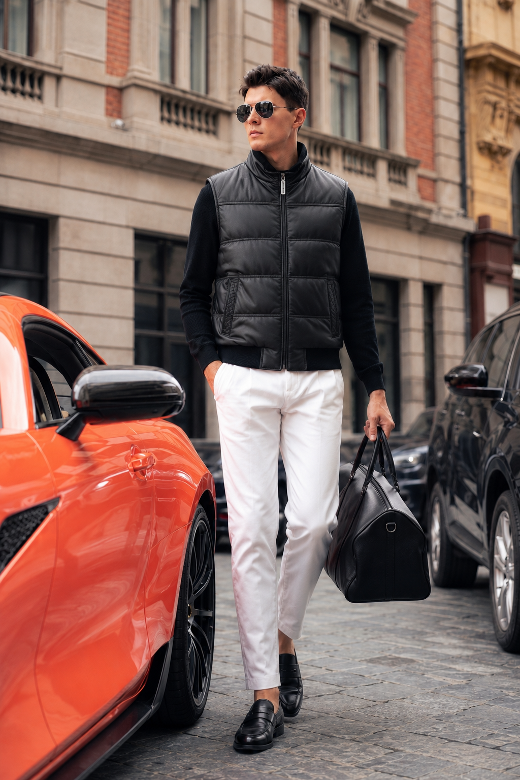 Leather Down Vest