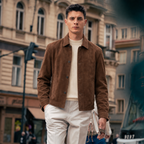 Suede Leather Shirt Jacket