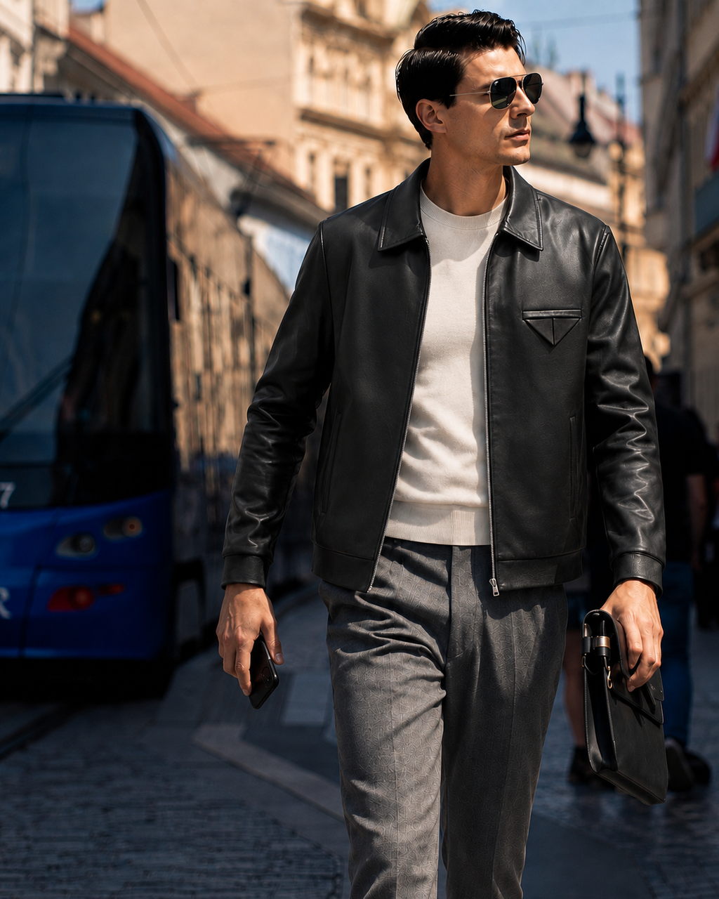 Lambskin Zip Leather Jacket
