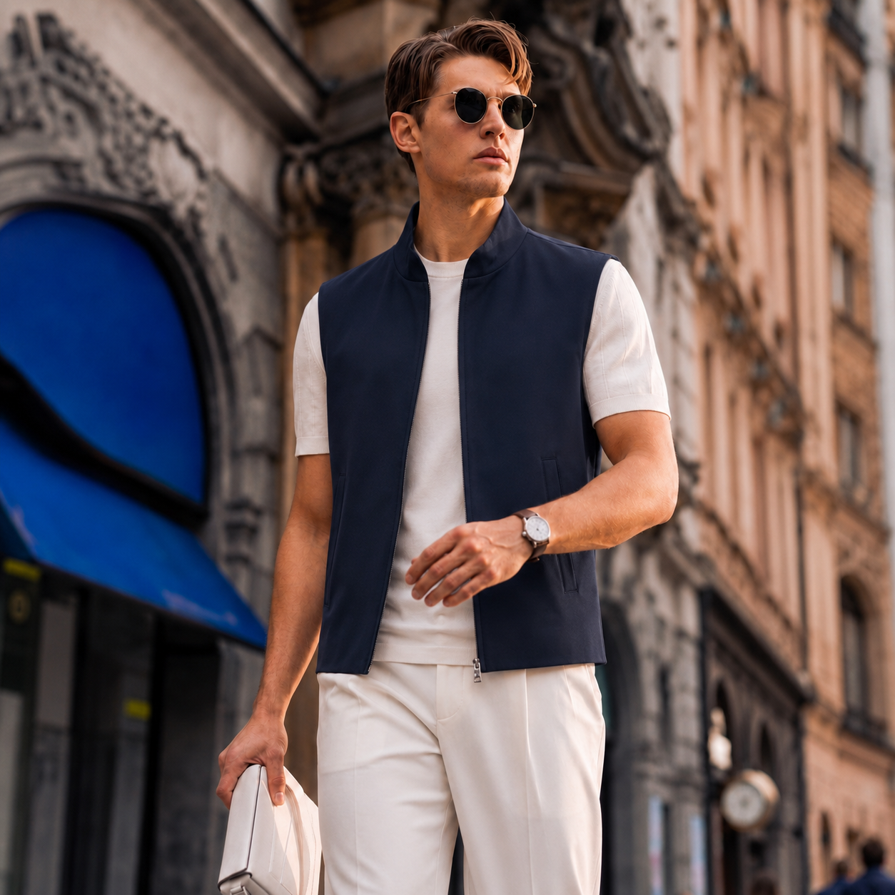 Wool-Blend Zip Vest