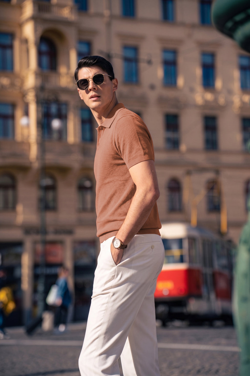 Casual Stretch Knit Polo