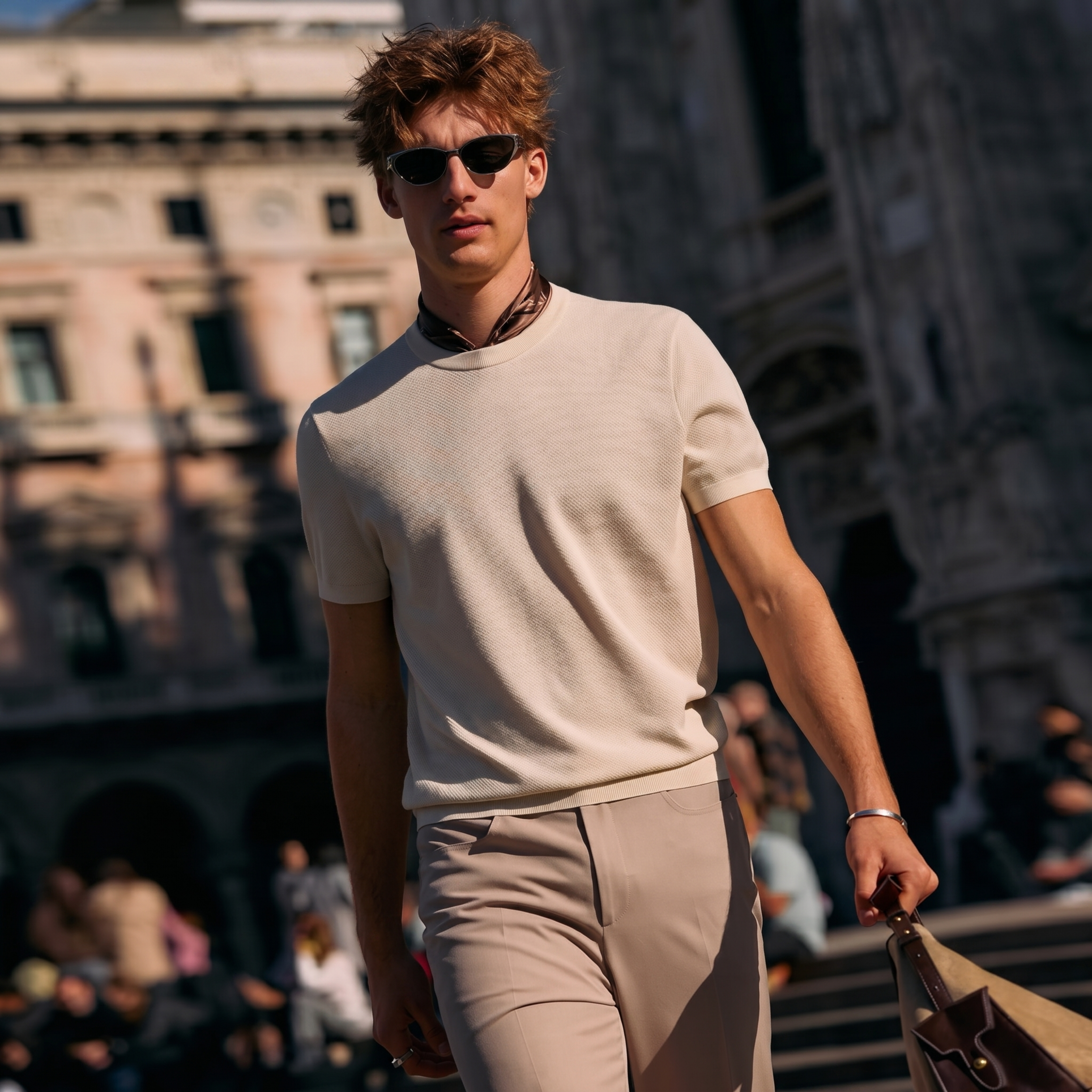 Breathable Textured Quiet Luxury Men T-Shirt