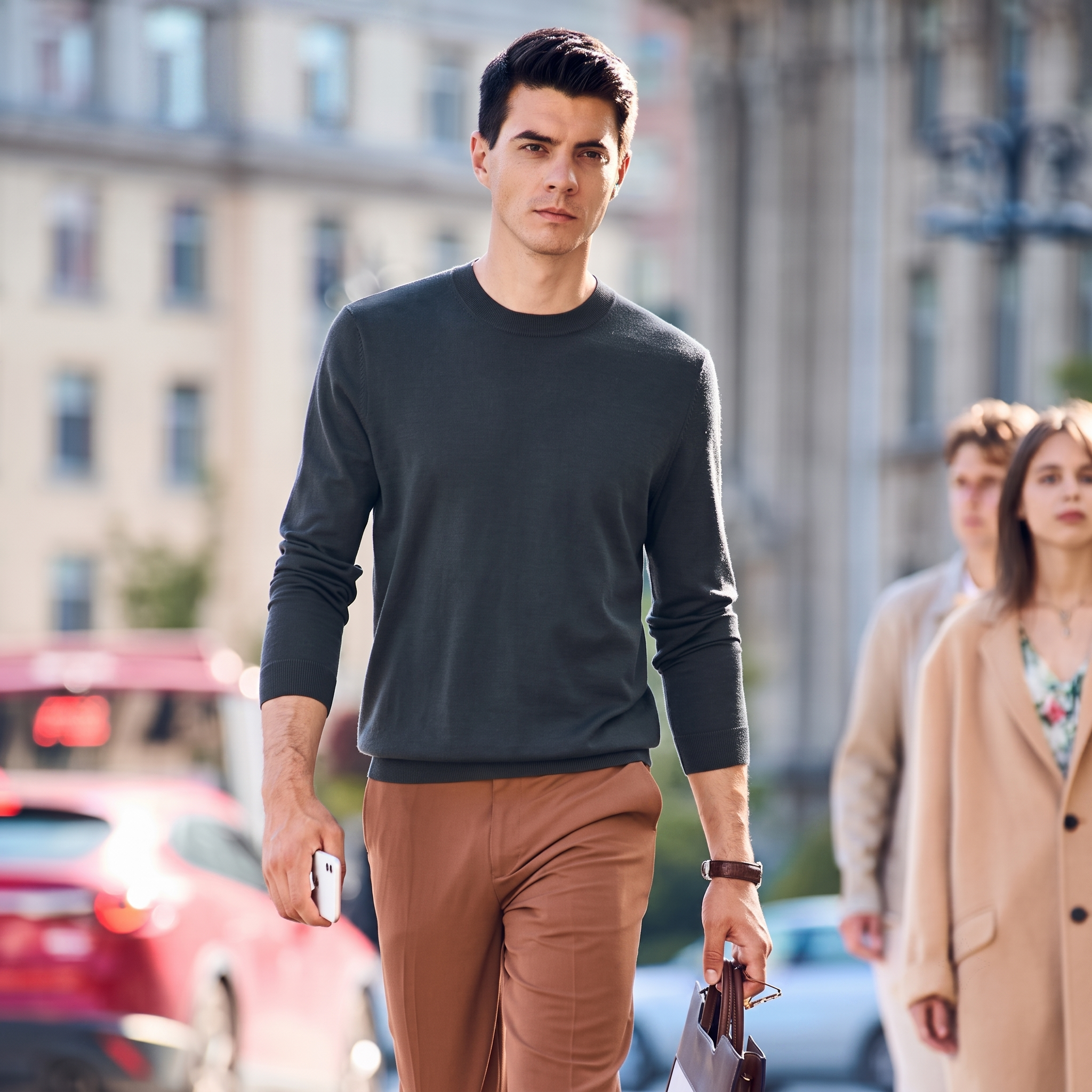 Slim Fit All-Season Basic Wool Sweater