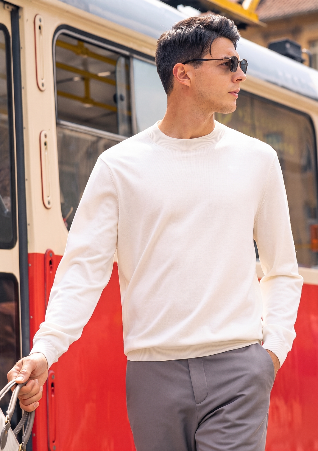 Slim Fit All-Season Basic Wool Sweater