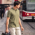 Soft Silhouette Neutral Tone Luxury Men Polo