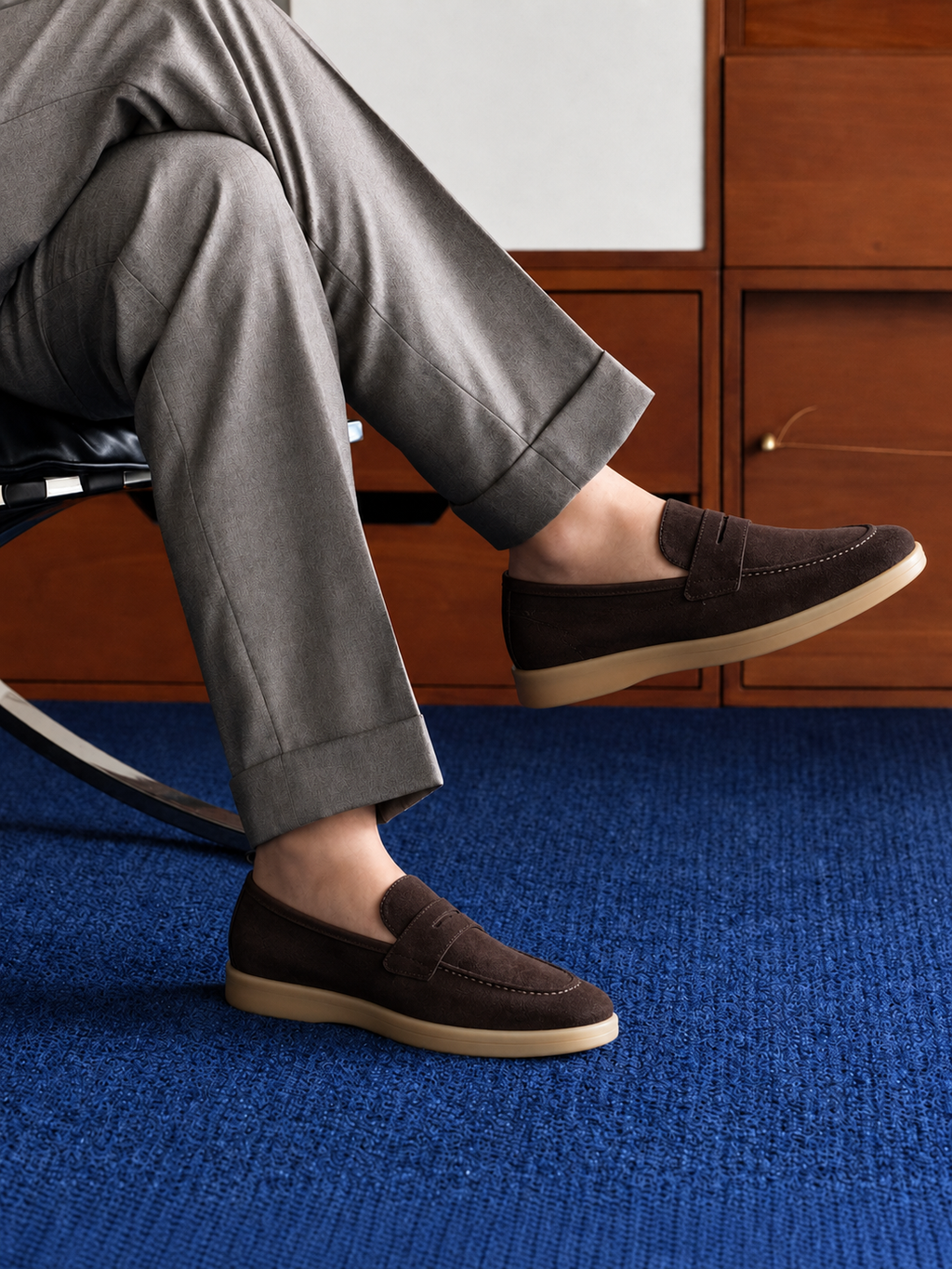 Elevated Suede Penny Loafers