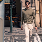 Slim Fit All-Season Basic Wool Sweater