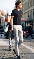 Quiet Luxury Clean V-Neck Urban T-Shirt