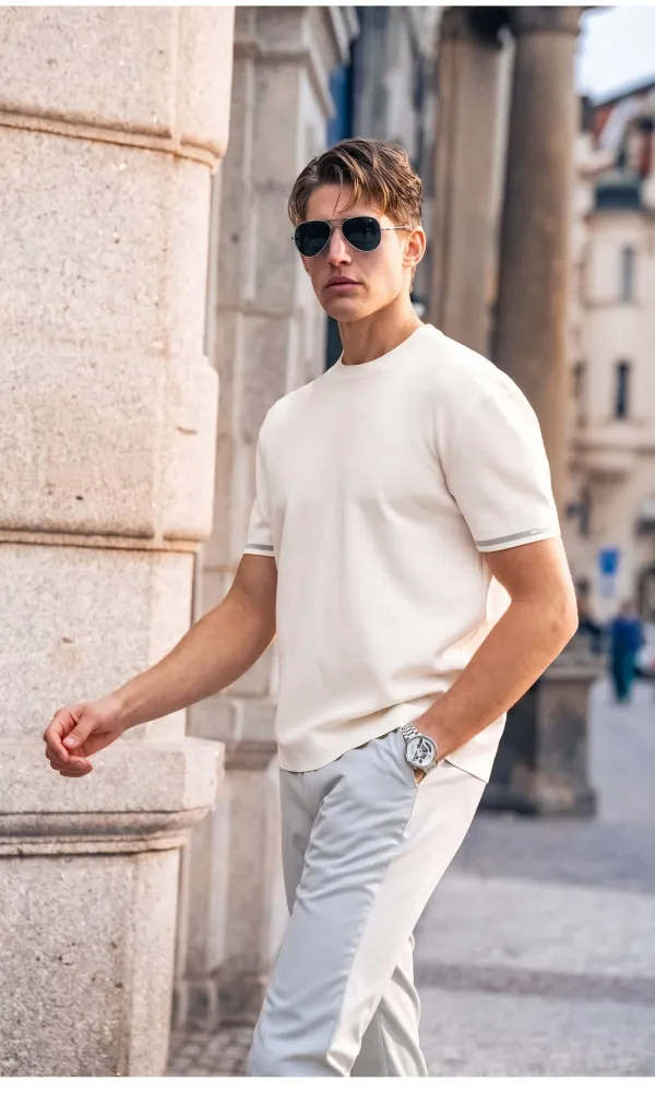 Minimal Textured Quiet Luxury Urban T-Shirt