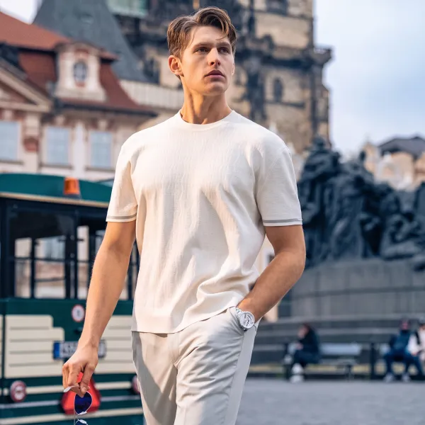 Minimal Textured Quiet Luxury Urban T-Shirt