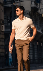 Minimal Trim Collar Quiet Luxury Gentleman Polo