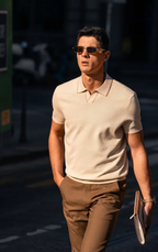 Minimal Trim Collar Quiet Luxury Gentleman Polo
