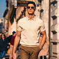 Minimal Trim Collar Quiet Luxury Gentleman Polo