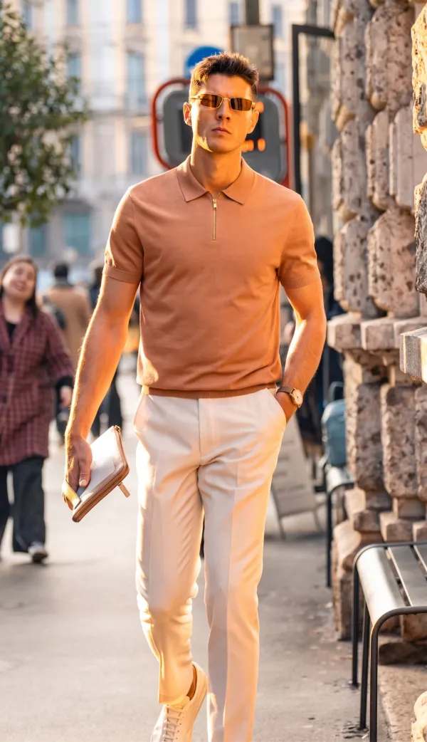 Italian Stiff Collar Slim Fit Gentleman Polo