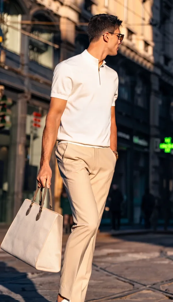 Minimal Layered Zip Neck High-End Polo