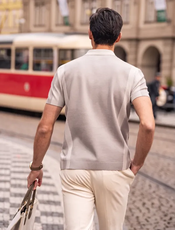 Elegant Spliced Design Versatile Daily Men Polo