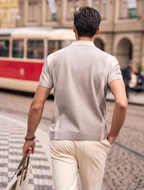 Elegant Spliced Design Versatile Daily Men Polo