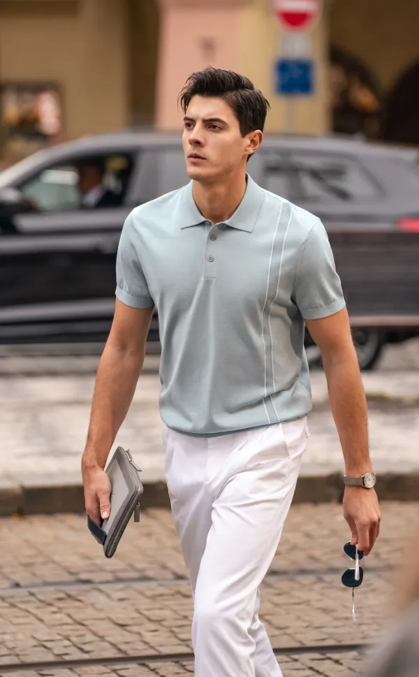 Clean Light Color High-End Business Casual Polo