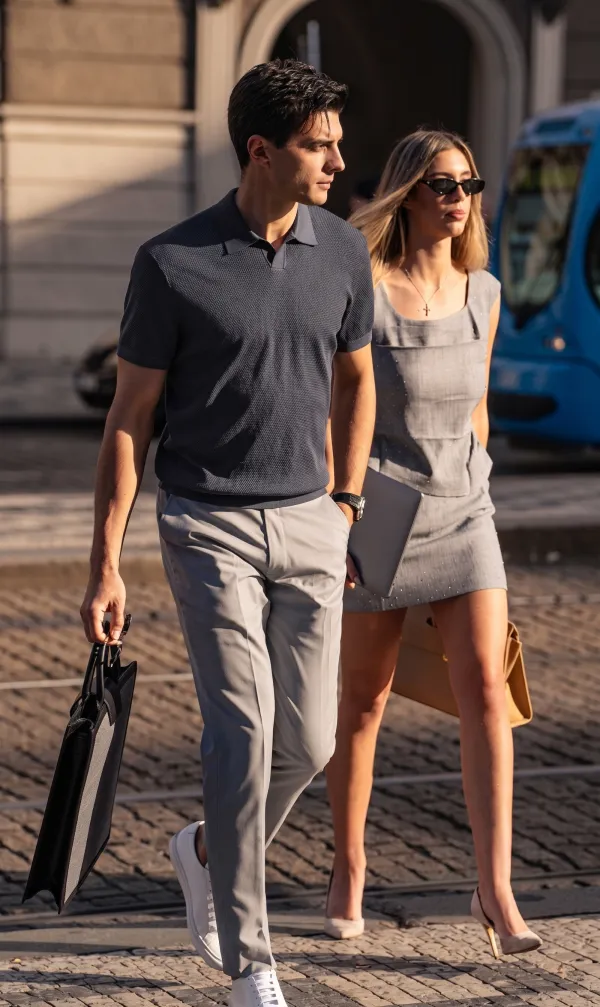 Minimal Ribbed Quiet Luxury Gentleman Polo