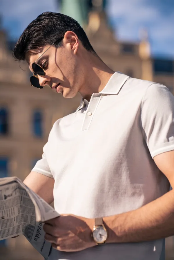 Soft Neutral Tone High-End Business Casual Polo