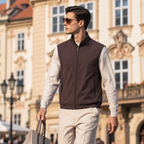Reversible Wool-Blend Lightweight Zip Vest