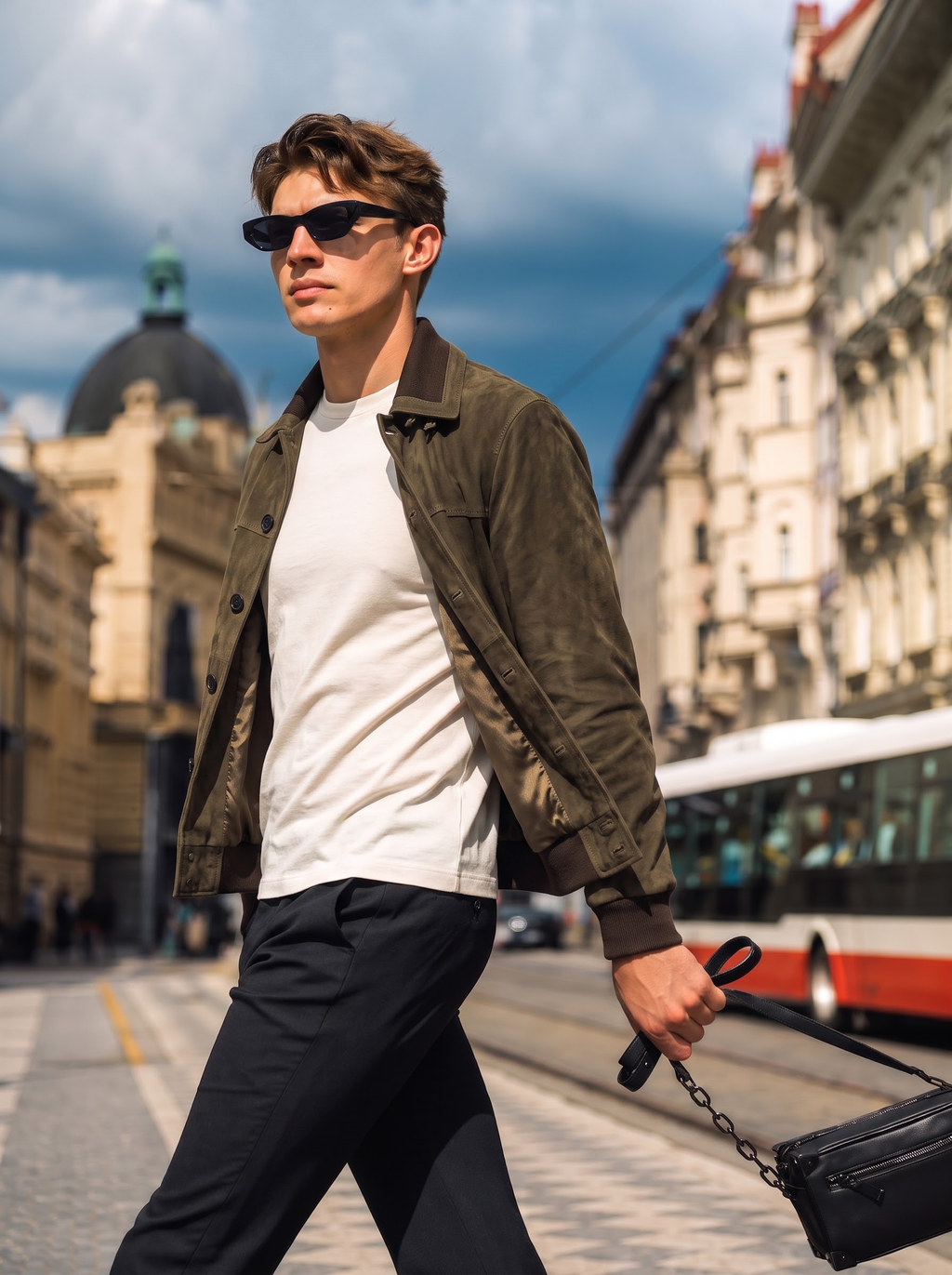 Suede Ribbed Blouson Jacket