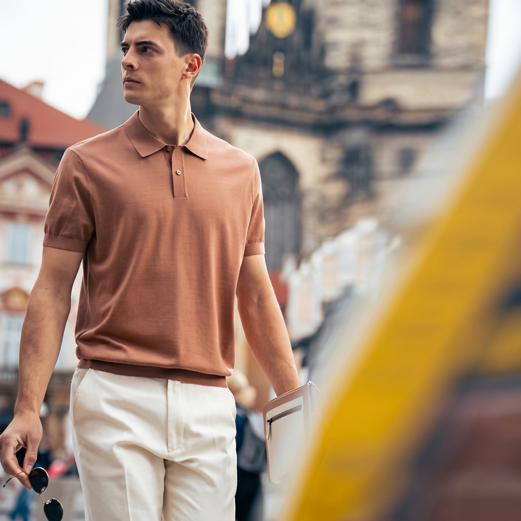 Soft Knit Fabric High-End Daily Casual Merino Wool polo