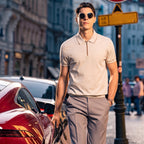 Quiet Luxury Trim Collar Zip Polo