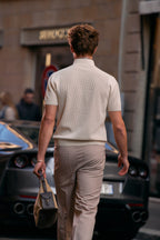 Zip Mock Neck Knit Polo