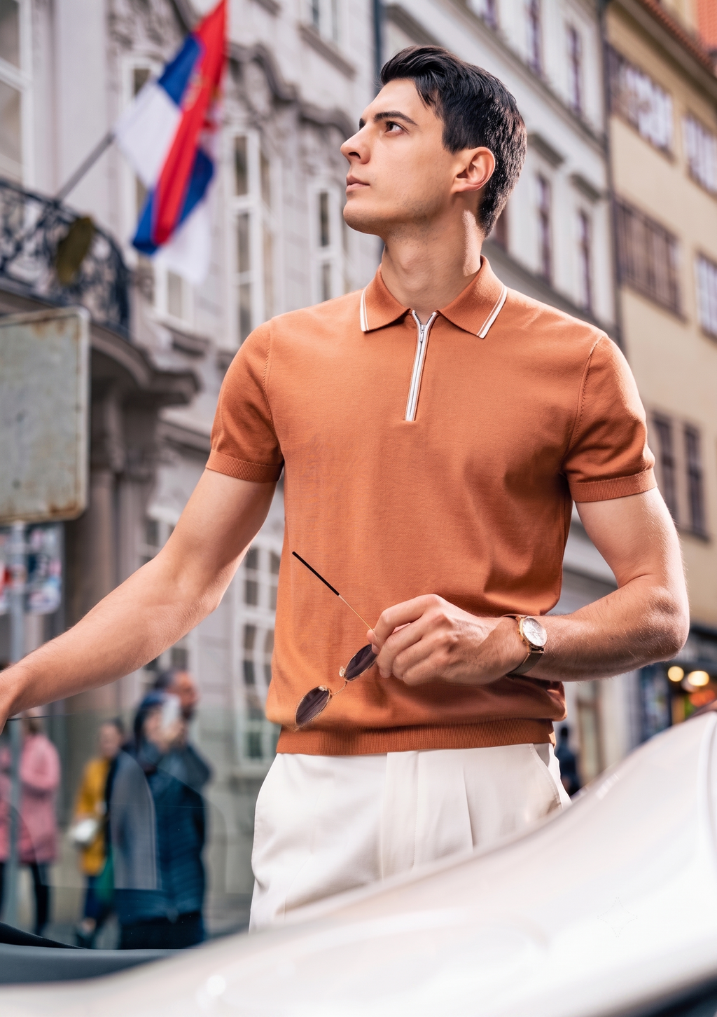 Warm Tone Trim Collar High-End Business Polo