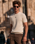 Textured Wool-Blend Knit Tee