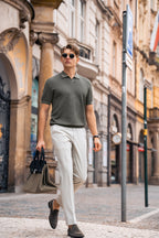 Relaxed Open-Collar Knit Polo