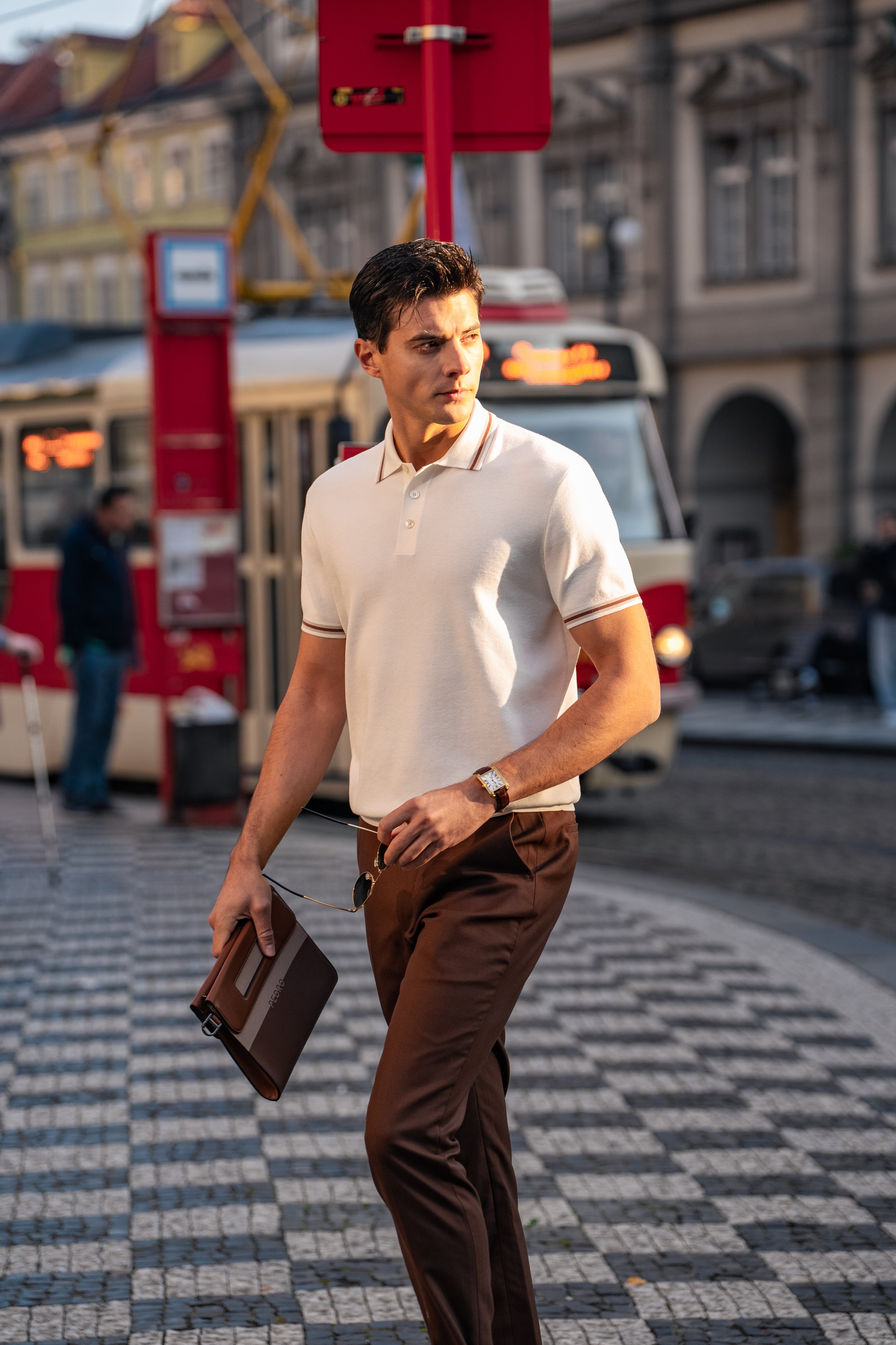 Contrast Trim Knit Polo