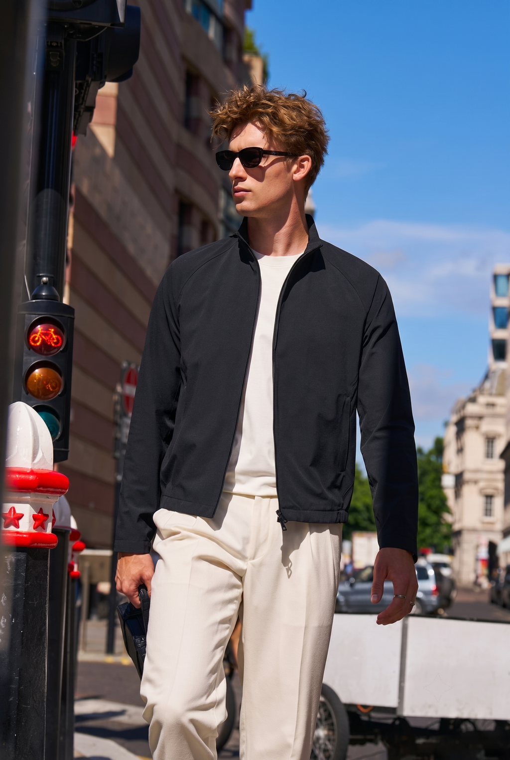 Clean Cut Stand Collar All-Match Light Business Jacket