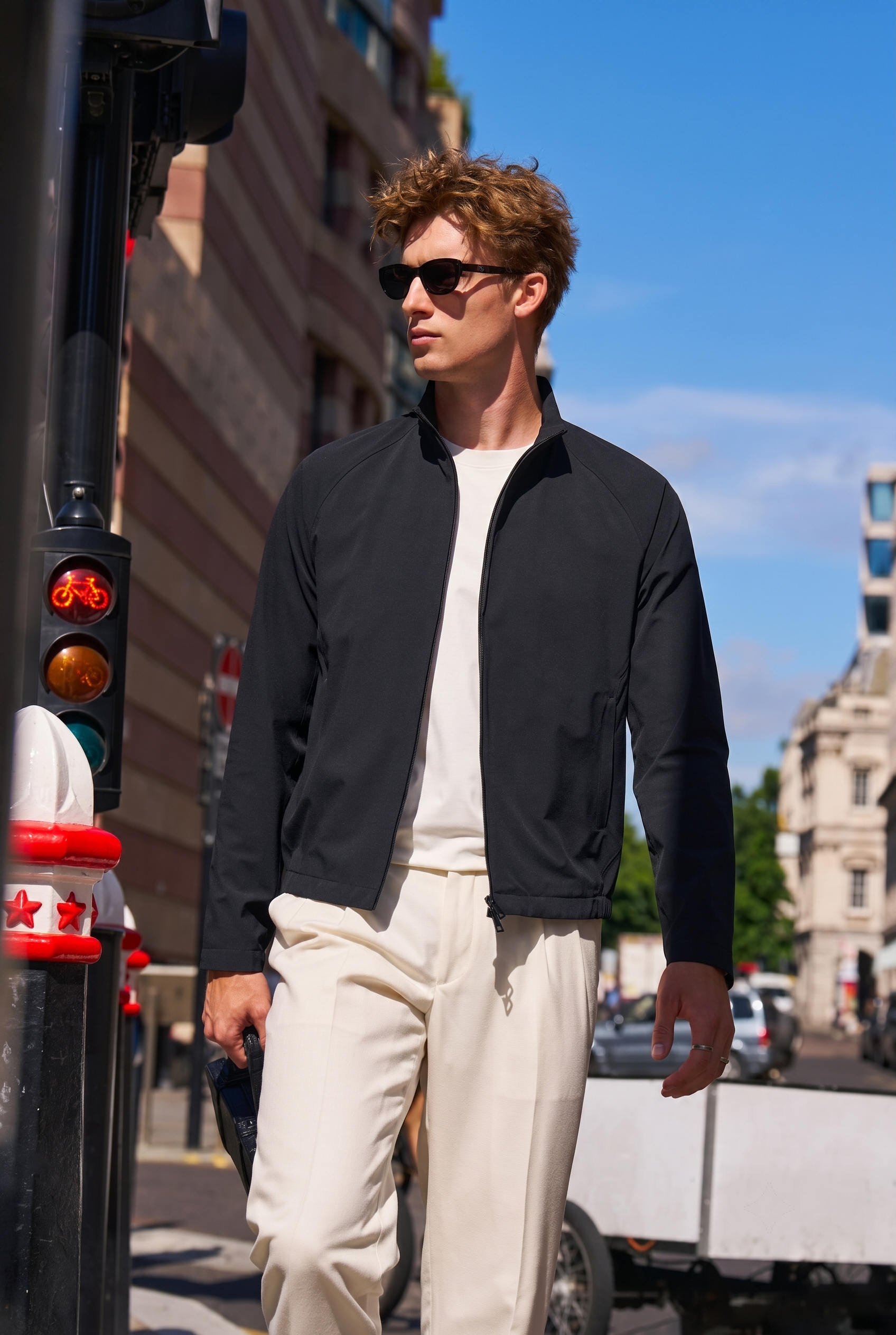 Clean Cut Stand Collar All-Match Light Business Jacket