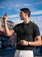 Casual Stretch Knit Polo