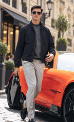 Reversible Wool-Blend Lightweight Bomber Jacket