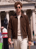 Suede Leather Zip Jacket