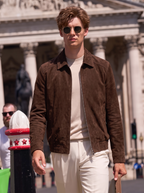 Suede Leather Zip Jacket