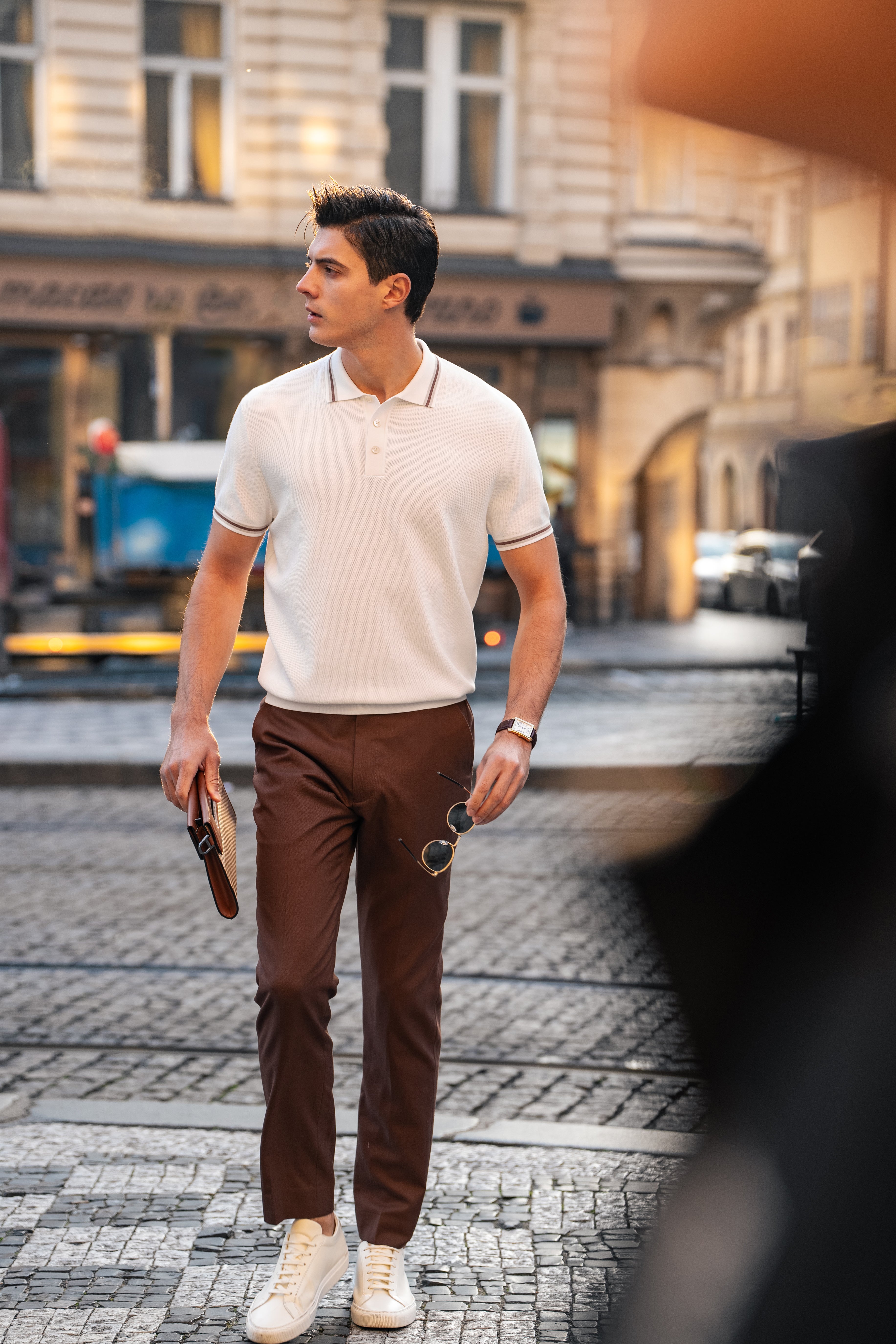 Contrast Trim Knit Polo