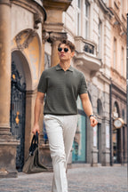 Relaxed Open-Collar Knit Polo