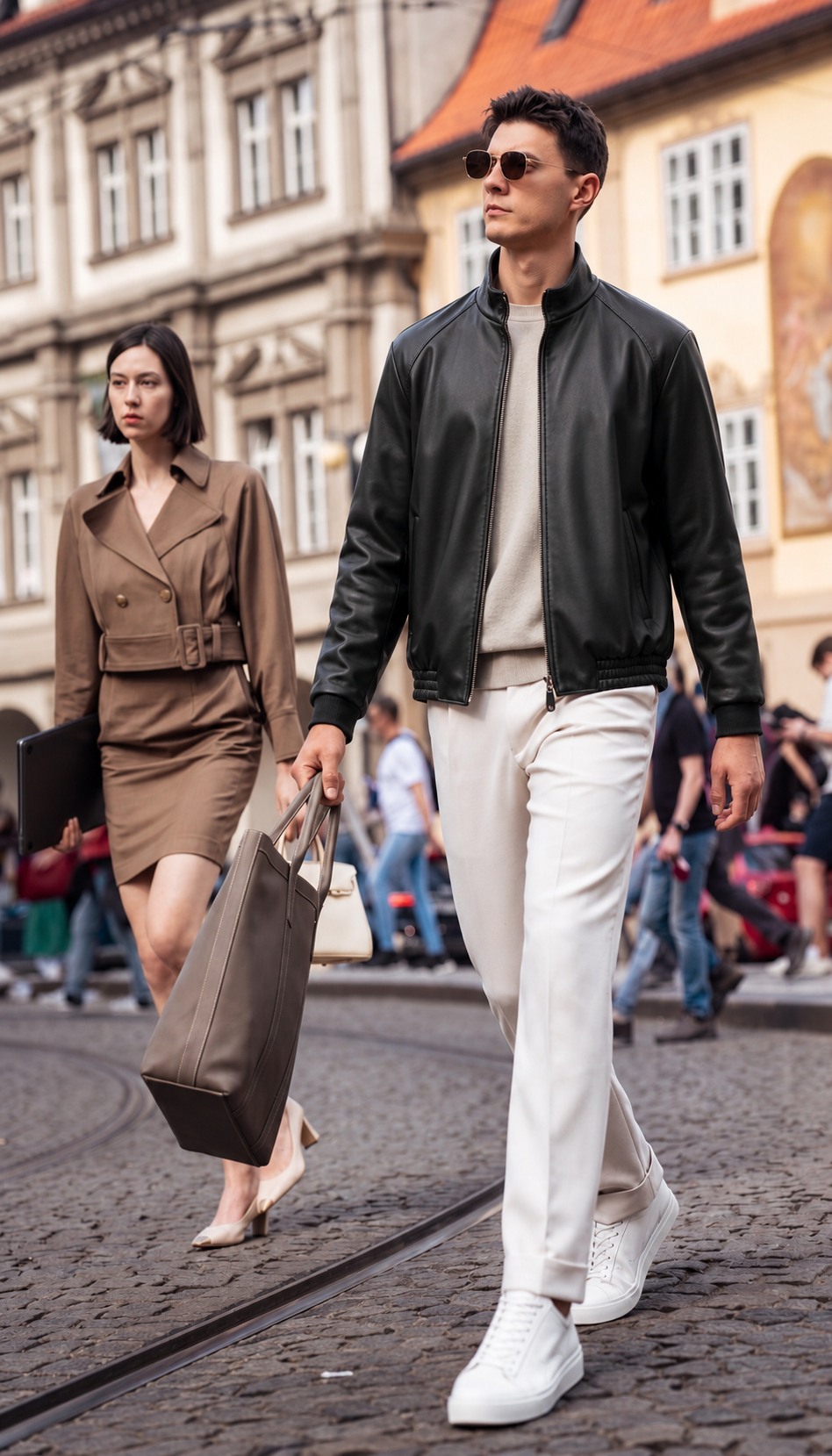 Lambskin Stand-Collar Leather Jacket