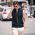 Stand Collar Zip Wool Knit Vests