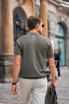Relaxed Open-Collar Knit Polo