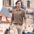 Raglan Sleeve Stand Collar Full Zip Knit Jackets