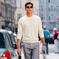 100% Merino Wool Mock Neck Sweater for Men | Soft Premium Knit Pullover