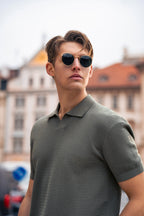 Relaxed Open-Collar Knit Polo
