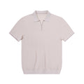 Textured Open-Collar Knit Polo
