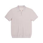 Textured Open-Collar Knit Polo