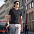 Quiet Luxury Clean V-Neck Urban T-Shirt